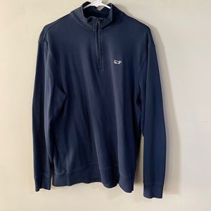 Like New Vineyard Vines M Blue ¼ Zip Sweater